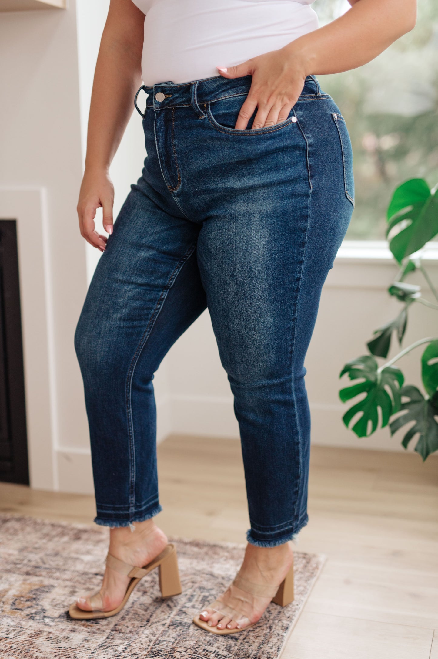 Phillipa High-Rise Release Hem Slim Jeans | Judy Blue