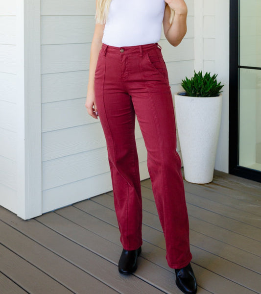 Phoebe High-Rise Front Seam Straight Jeans | Judy Blue