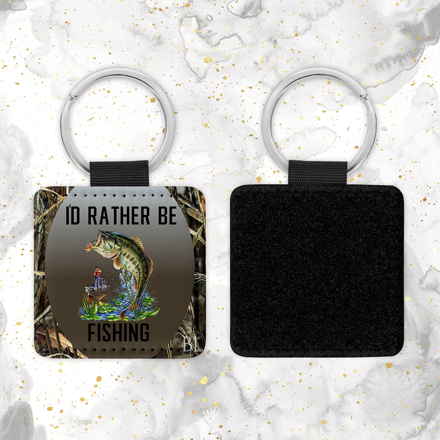 Rather be Fishing Leather Keychain - Bella Lia Boutique