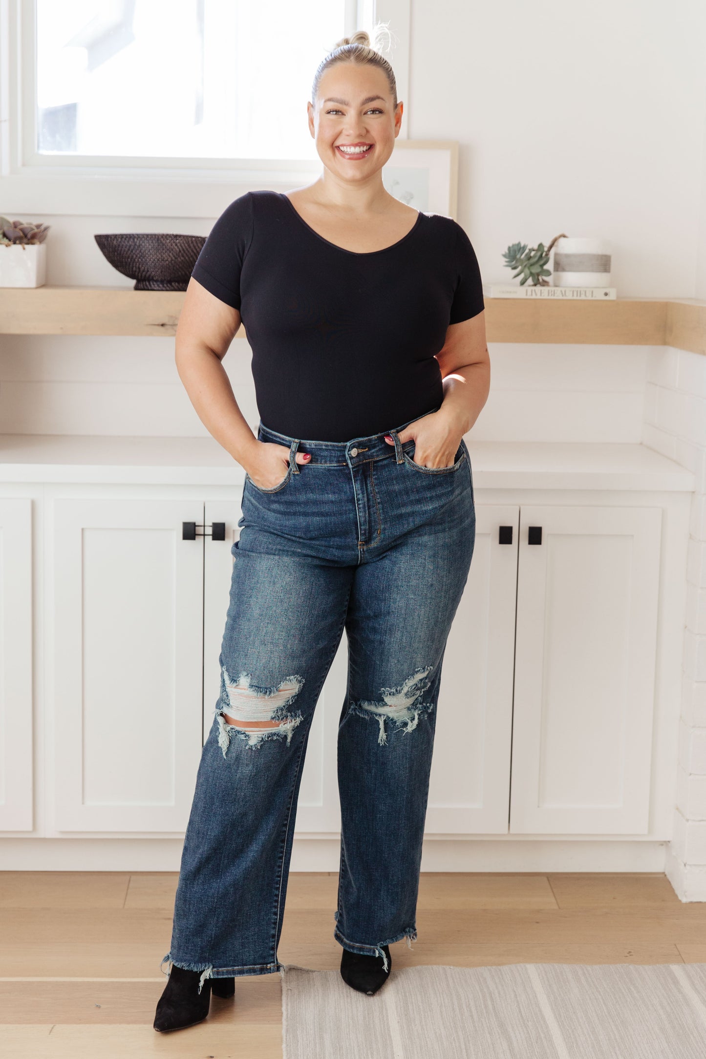 Rose High-Rise 90's Straight Jeans | Judy Blue