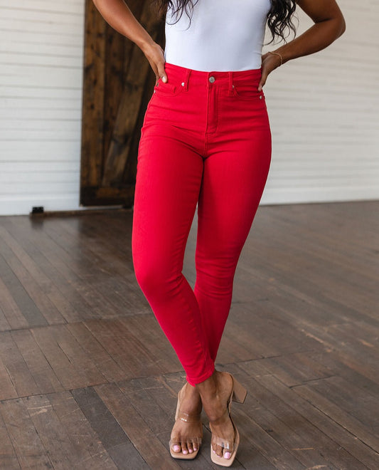 Ruby High-Rise Control Top Garment Dyed Skinny Jeans | Judy Blue