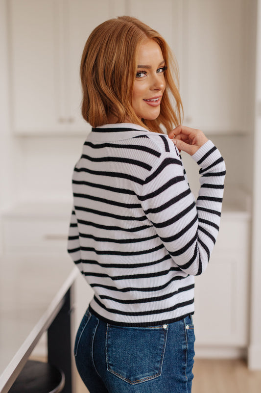 Self Improvement Striped Sweater