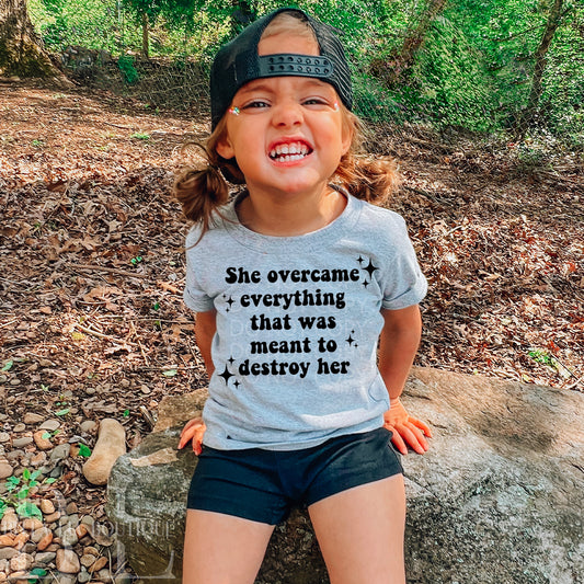 She Overcame Everything Toddler and Youth Tee - Bella Lia Boutique