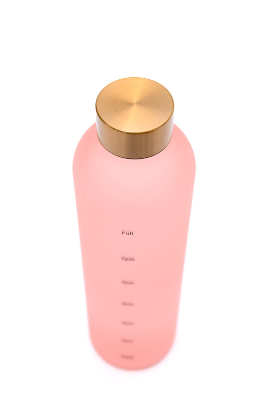 Sippin' Pretty Translucent Water Bottle | Pink & Gold | 32 oz