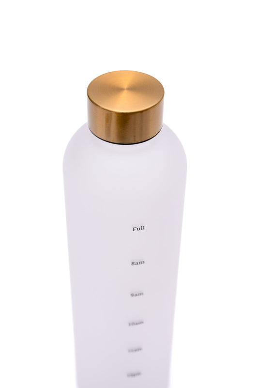 Sippin' Pretty Translucent Water Bottle | White & Gold | 32 oz