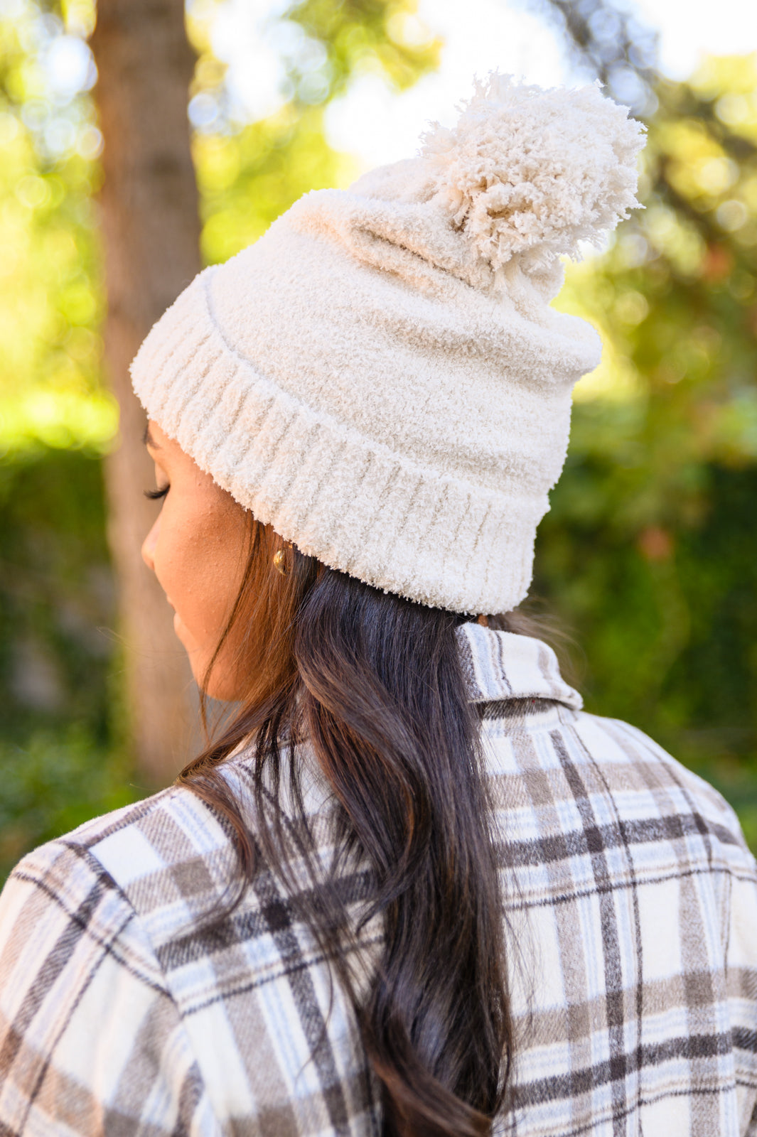 Slouchy Boucle Pom Beanie | Ivory - Bella Lia Boutique