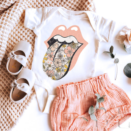 Floral Tongue Infant One-Piece - Bella Lia Boutique