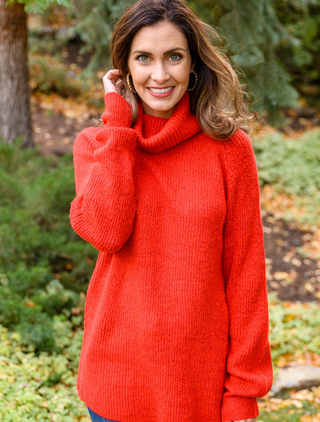 Steady Pace Roll Neck Sweater | Red - Bella Lia Boutique