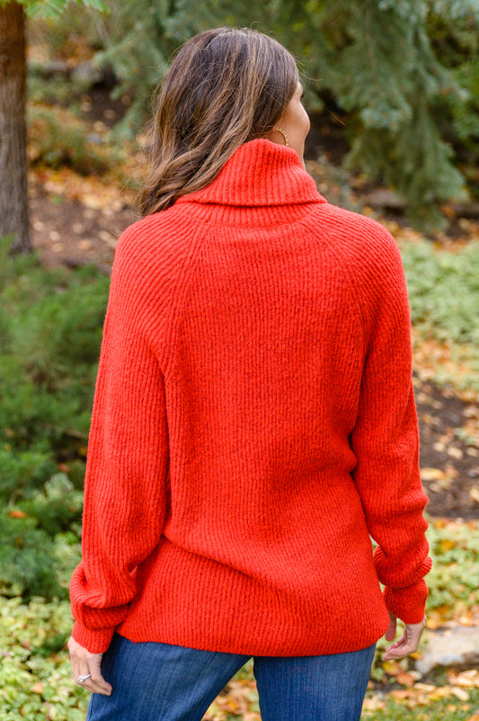 Steady Pace Roll Neck Sweater | Red - Bella Lia Boutique
