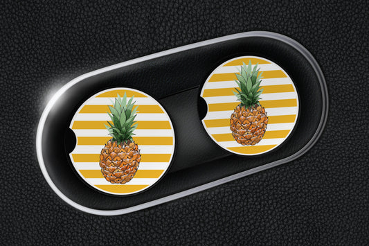 Striped Pineapple Car Coasters - Bella Lia Boutique
