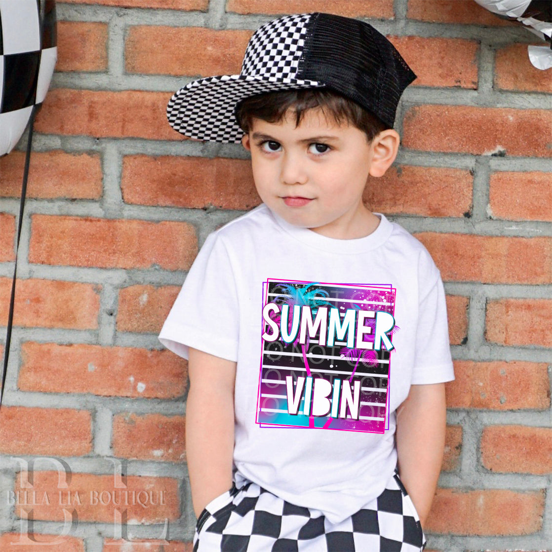 Summer Vibin' Toddler and Youth Tee - Bella Lia Boutique