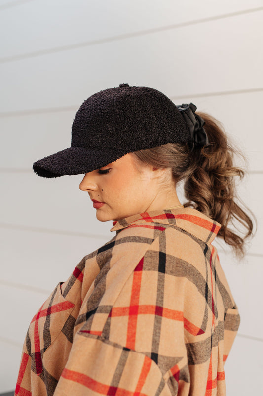 Lyla Sherpa Ball Cap | Black