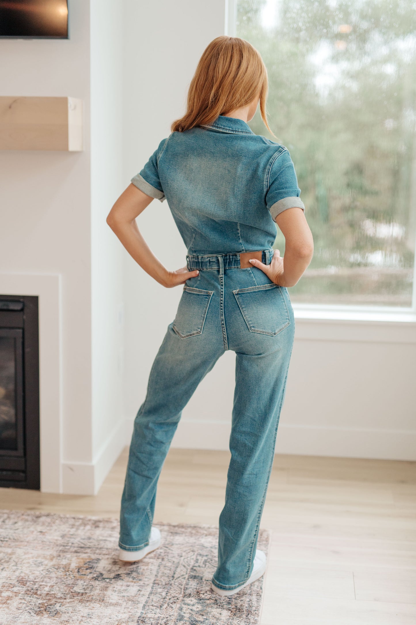 Sylvia Short Sleeve Denim Jumpsuit | Judy Blue