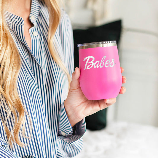 Babes Pink 12oz Insulated Tumbler - Bella Lia Boutique
