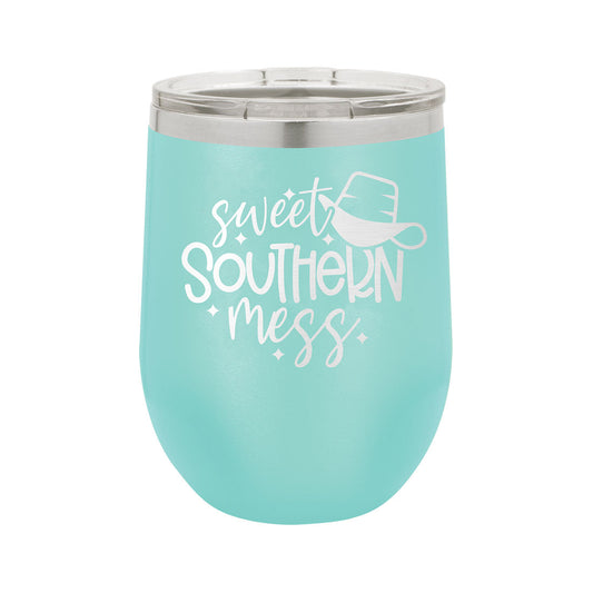 Sweet Southern Mess Teal 12oz Insulated Tumbler - Bella Lia Boutique
