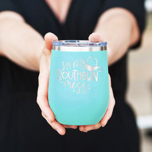 Sweet Southern Mess Teal 12oz Insulated Tumbler - Bella Lia Boutique