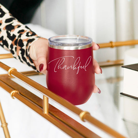 Thankful Garnet 12oz. Insulated Tumbler - Bella Lia Boutique