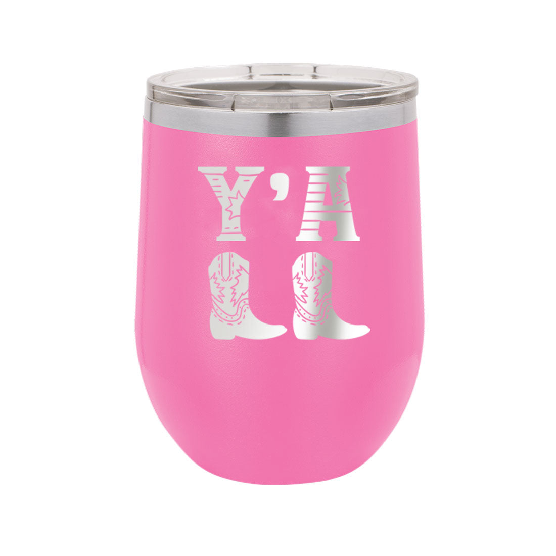 Y'all Pink 12oz Insulated Tumbler - Bella Lia Boutique