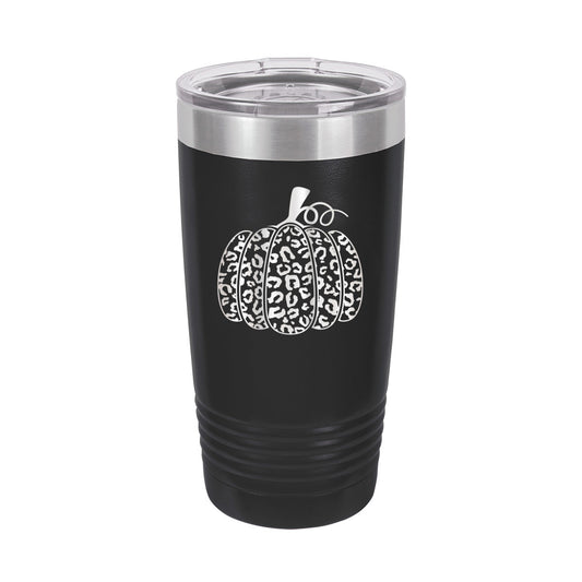 Leopard Pumpkin Black 20oz. Insulated Tumbler - Bella Lia Boutique