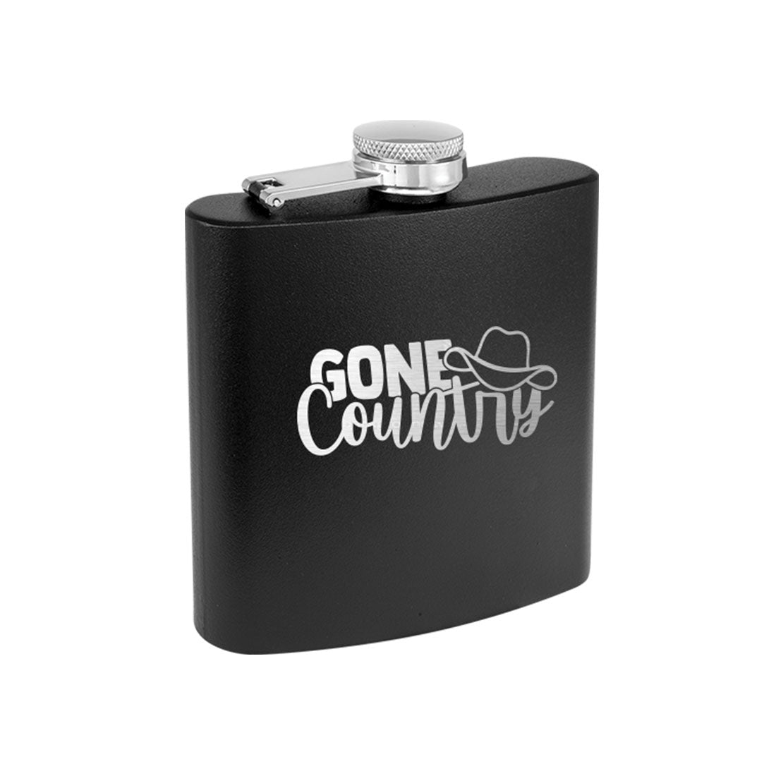 Gone Country Black 6oz Insulated Flask - Bella Lia Boutique