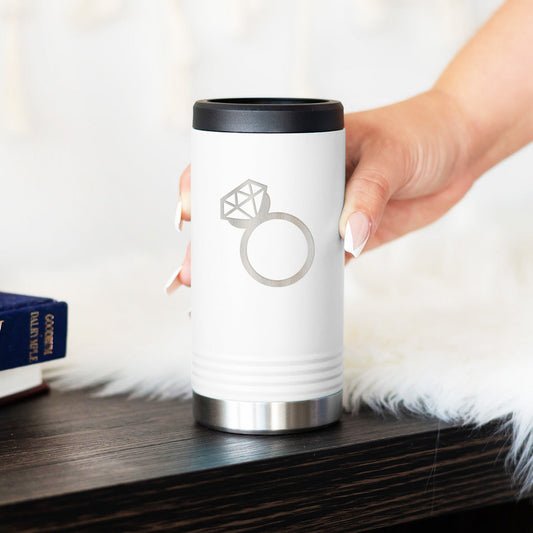 Diamond Ring White Slim Can Beverage Holder - Bella Lia Boutique