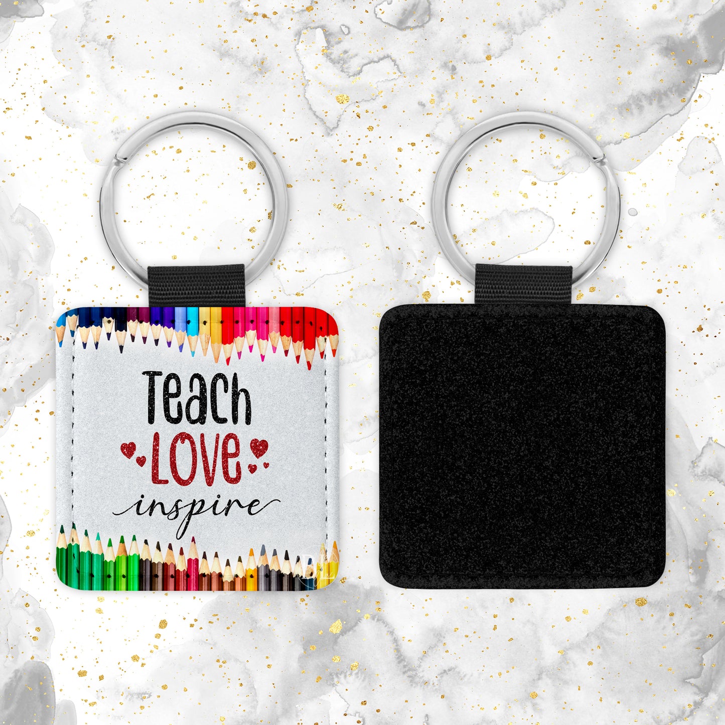 Teach Love Inspire Leather Keychain - Bella Lia Boutique