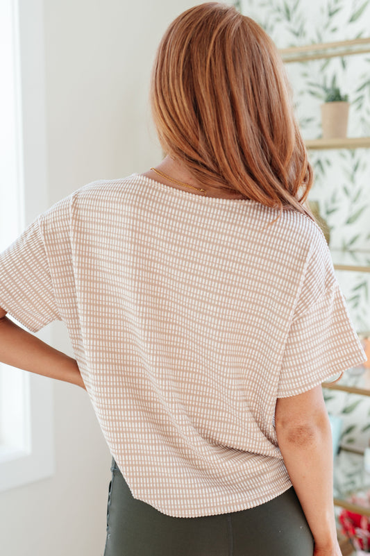 Textured Boxy Top | Taupe