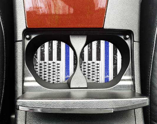 Thin Blue Line Car Coasters - Bella Lia Boutique