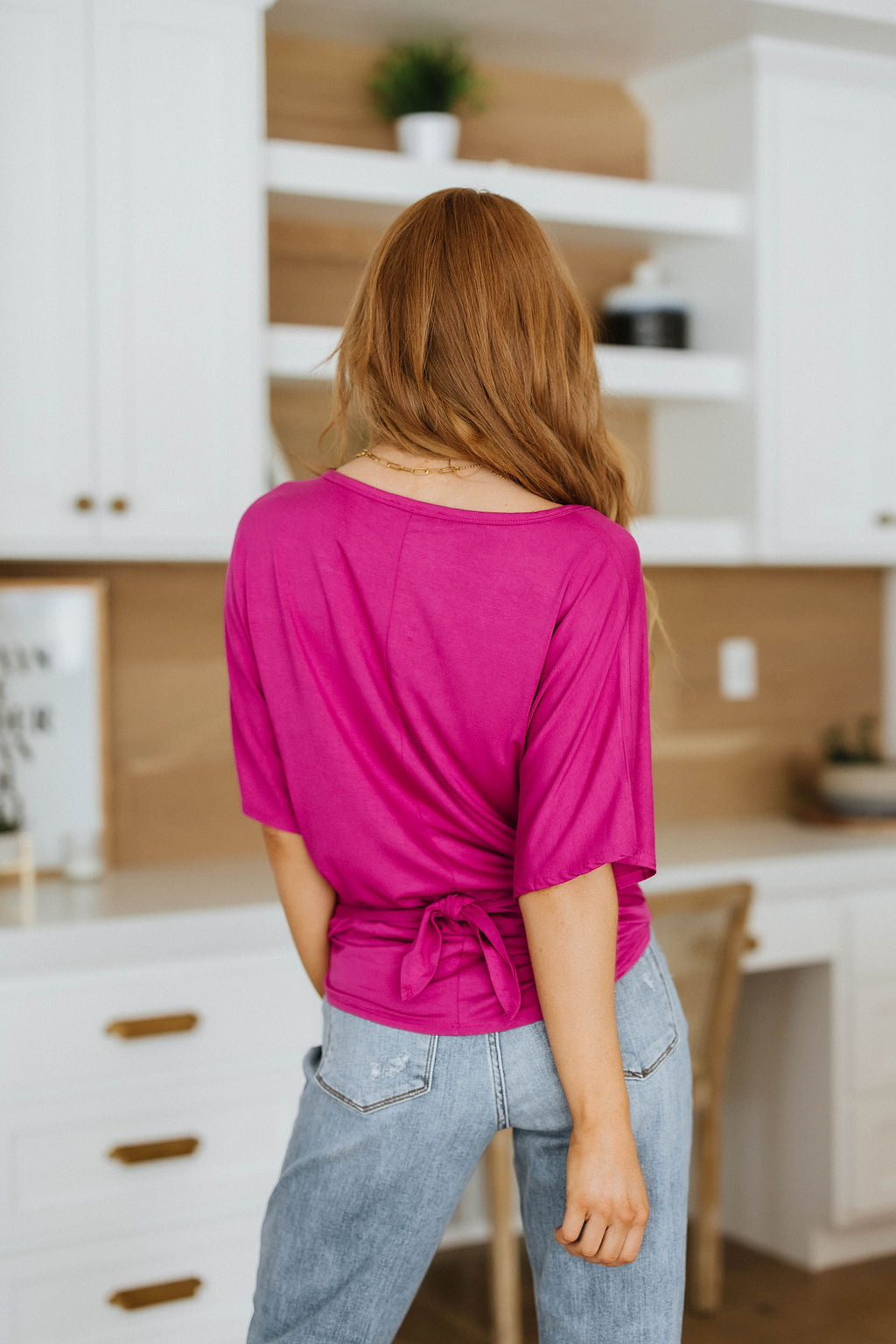 Tied Up With a Bow Top | Magenta
