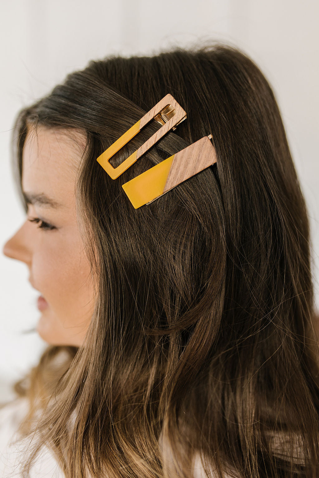 Two Tone Hair Clip Set | Yellow