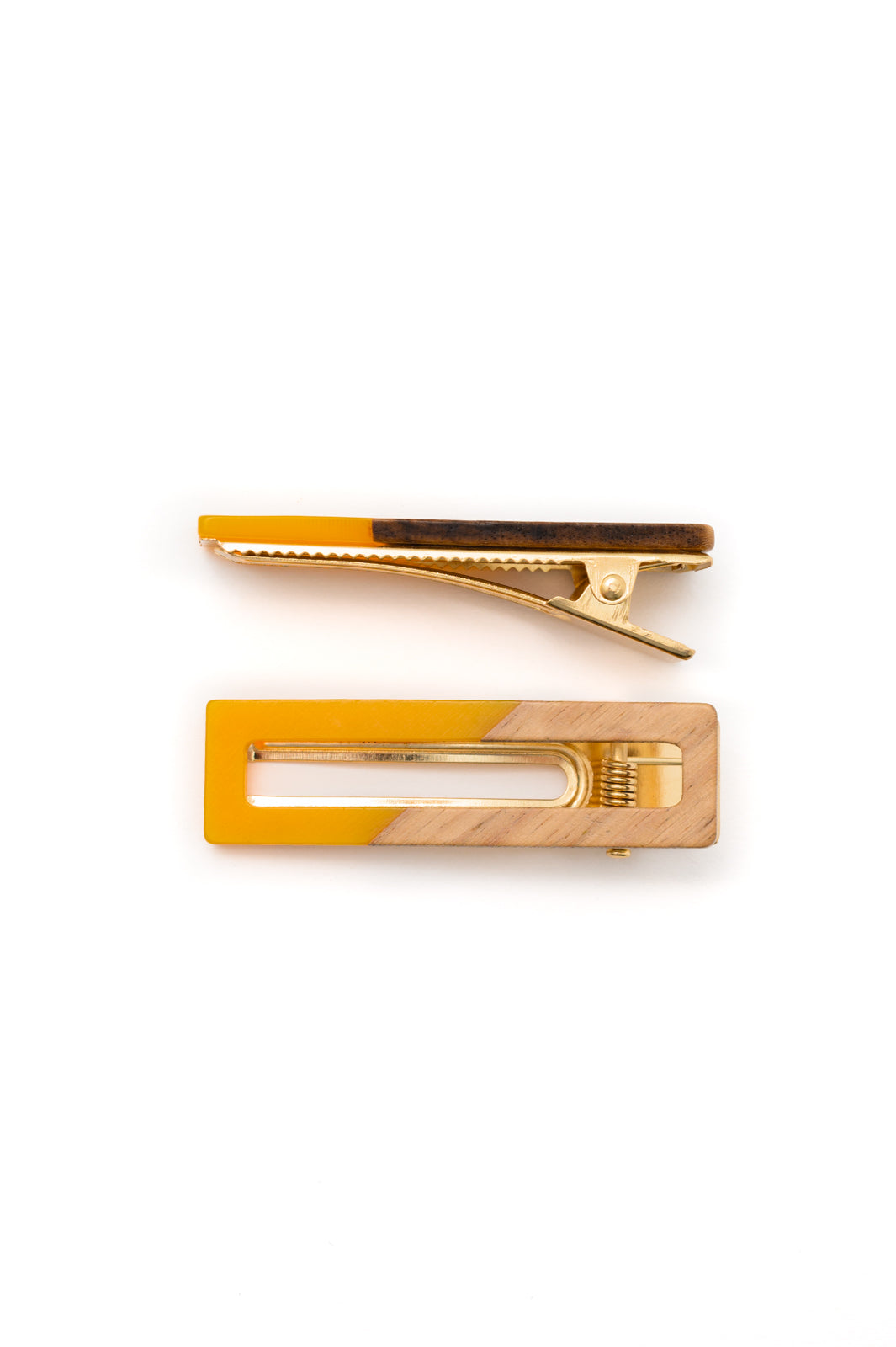 Two Tone Hair Clip Set | Yellow