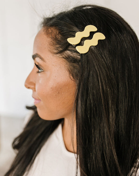 Wavy Clip Set | Yellow