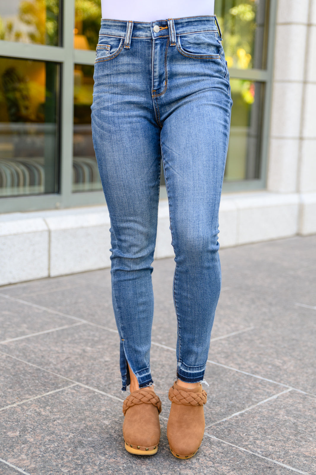 Winona Released Hem Side Slit Skinny Jeans | Judy Blue - Bella Lia Boutique