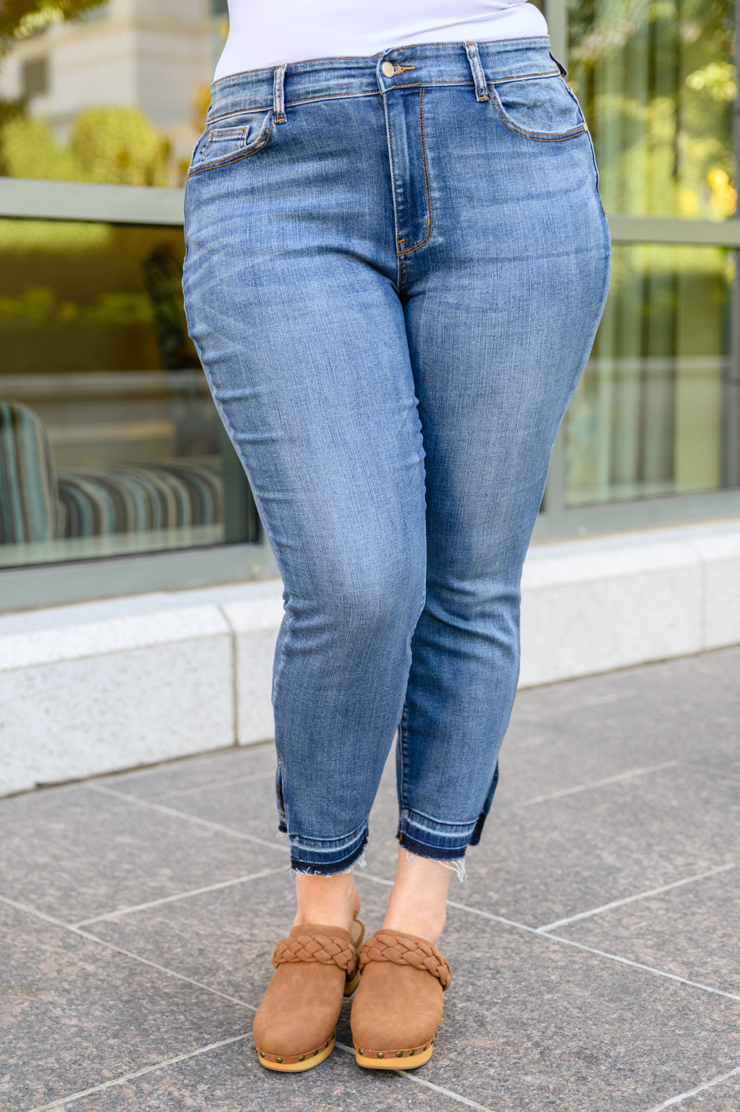 Winona Released Hem Side Slit Skinny Jeans | Judy Blue - Bella Lia Boutique