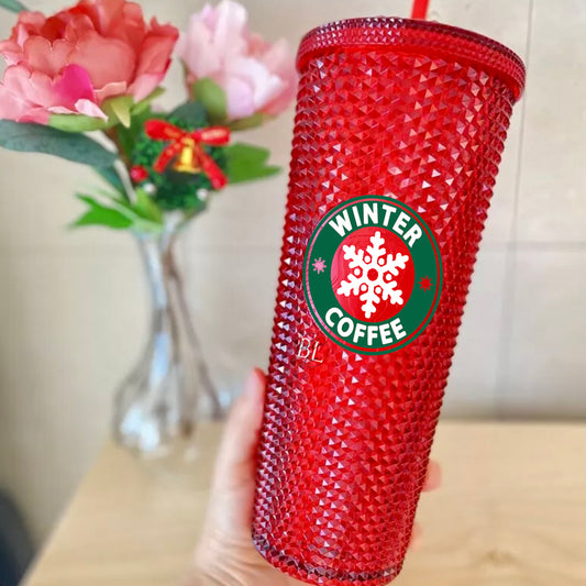 Winter Coffee Studded Tumbler | 24 oz. - Bella Lia Boutique