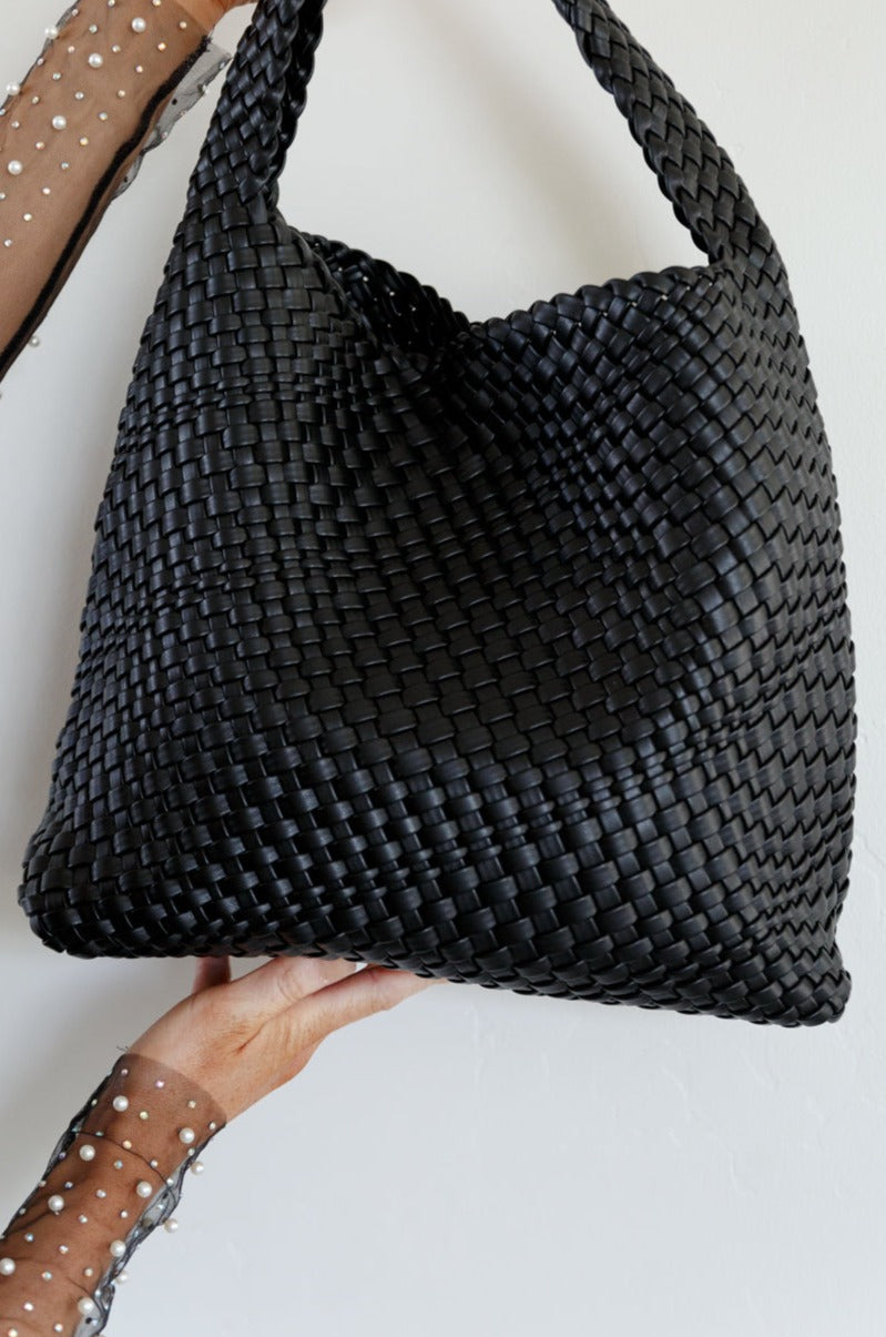 Woven and Worn Tote | Black