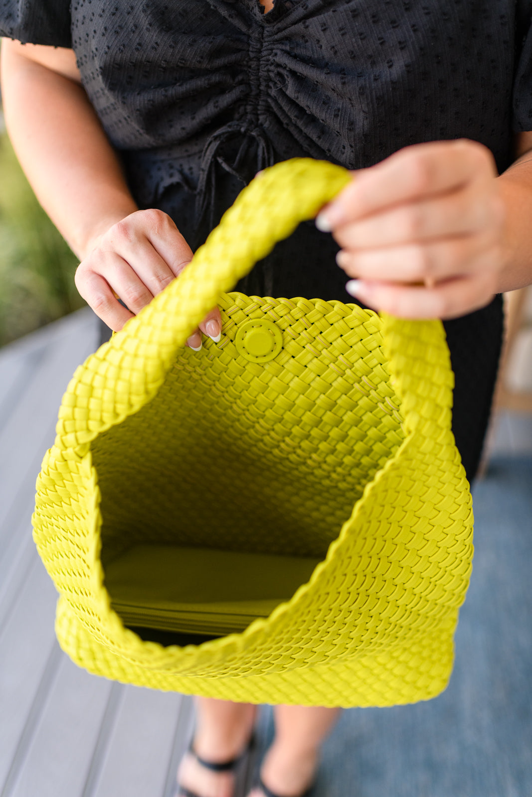 Woven and Worn Tote | Citron
