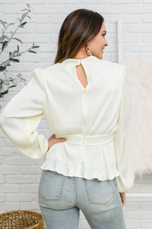 Xanidu Long Sleeve Blouse | White - Bella Lia Boutique
