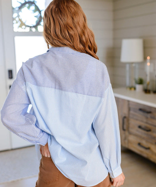 Yours or Mine Striped Button Down
