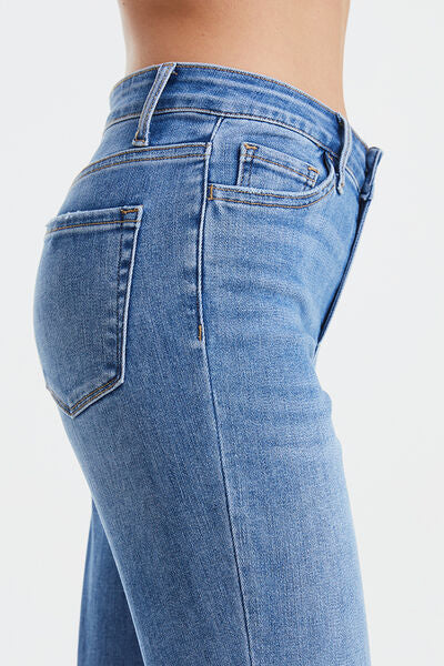 Not Over Yet High-Waist Raw Hem Straight Jeans | Bayeas