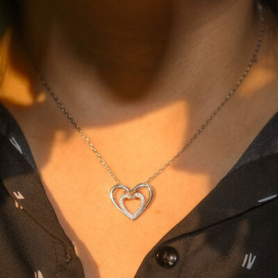 Heart Inlaid Sterling Silver Necklace