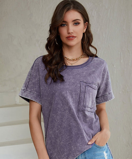 Mineral Wash Short Sleeve Top