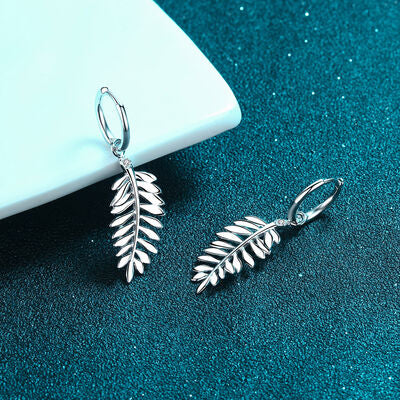 Moissanite Leaf Sterling Silver Earrings