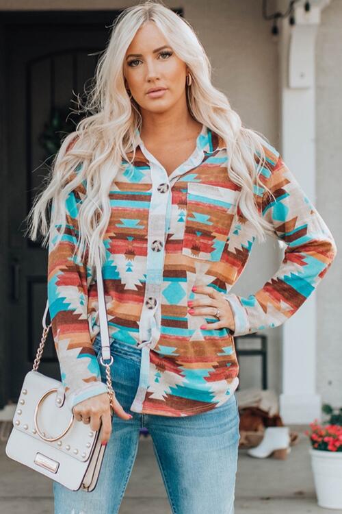 Aztec Button-Up Top