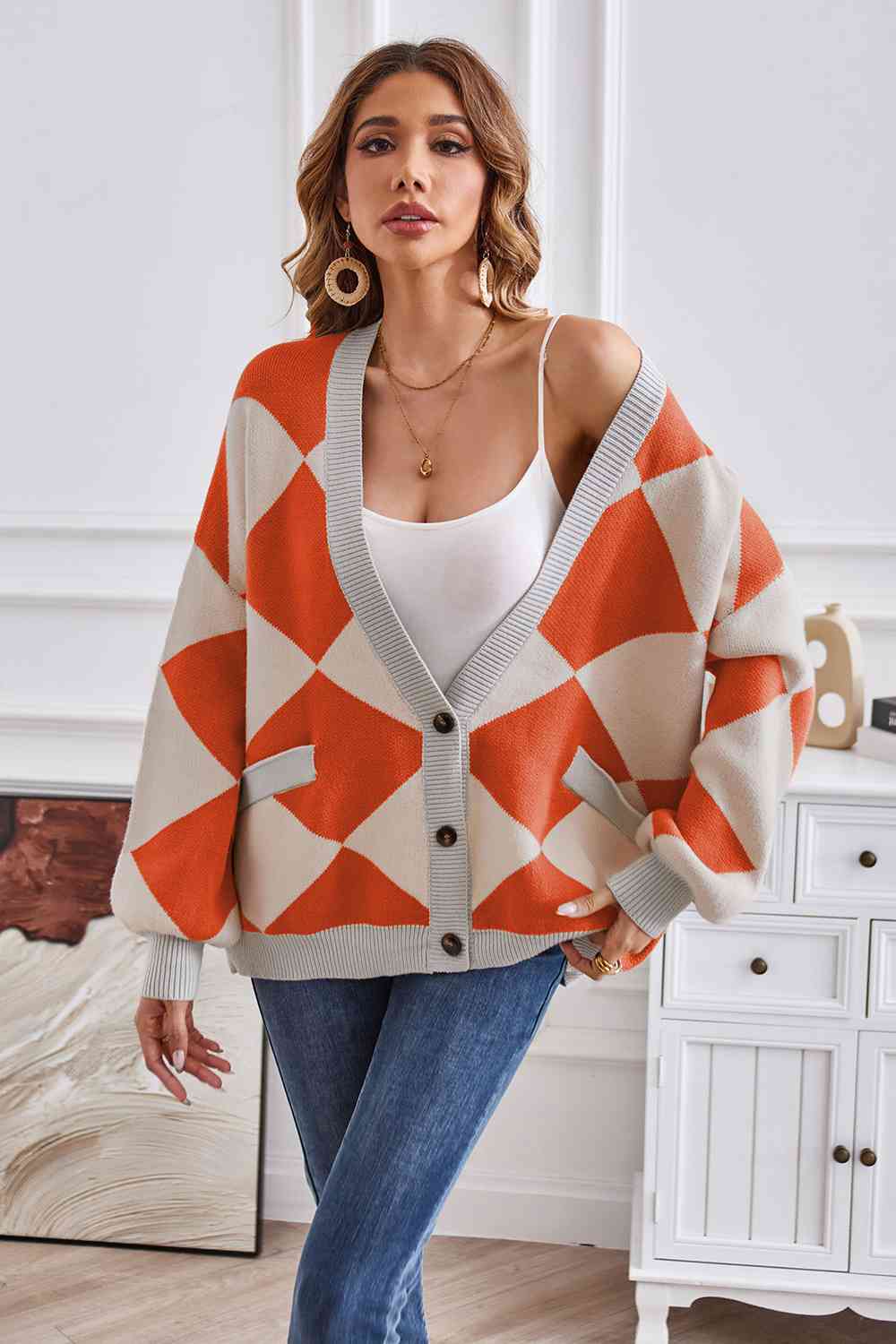 Geometric Lantern Cardigan | Multiple Colors