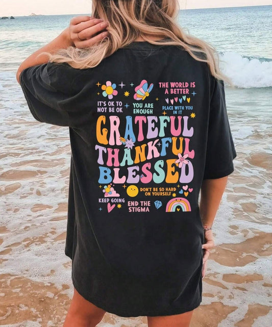 Grateful Thankful Blessed Graphic Tee
