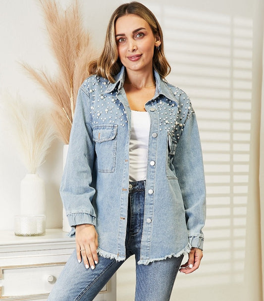 Cabin Cozy Collared Denim Jacket