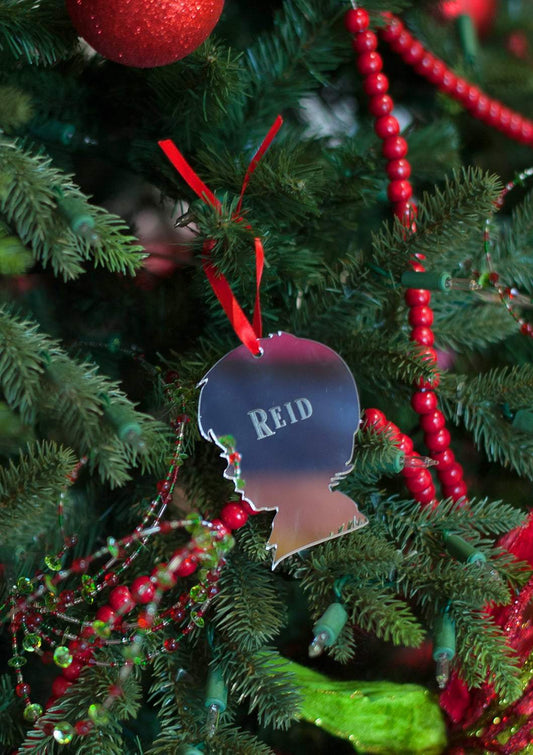 Boy Silhouette Mirrored Acrylic Ornament - Bella Lia Boutique