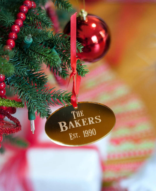 Oval Mirrored Acrylic Ornament - Bella Lia Boutique