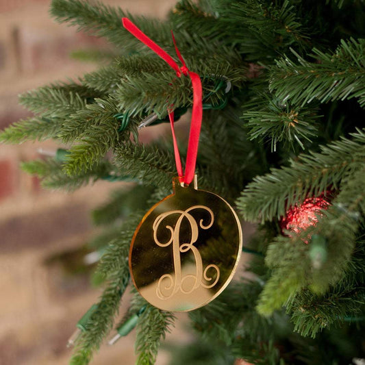 Personalized Round Mirrored Acrylic Ornament - Bella Lia Boutique
